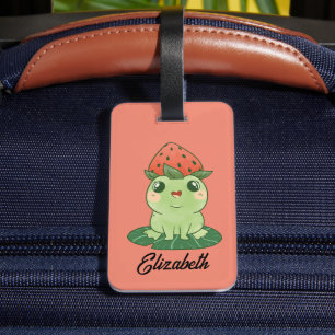 Étiquette À Bagage Grenouille aux fraises Kawaii Accueil