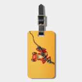 Étiquette À Bagage Grenouille d'arbre rouge mignonne sur une branche (Devant Vertical)