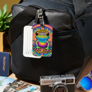 Étiquette À Bagage Grenouille de boeuf en Ribbit et en Radiate - Boho