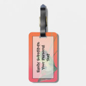 Étiquette À Bagage Grenouille hawaïenne heureuse sur le jeune bambou (Dos Vertical)