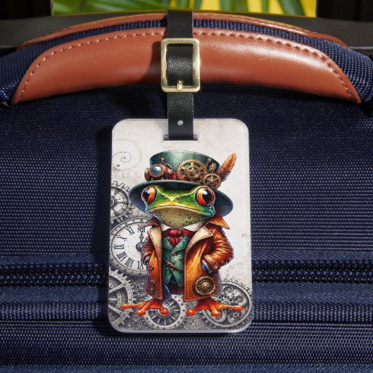 Étiquette À Bagage Grenouille Steampunk & engrenages  (Insitu Rectoal 2)