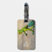 Étiquette À Bagage Grenouille verte avec l'étiquette de bagage de (Dos Vertical)