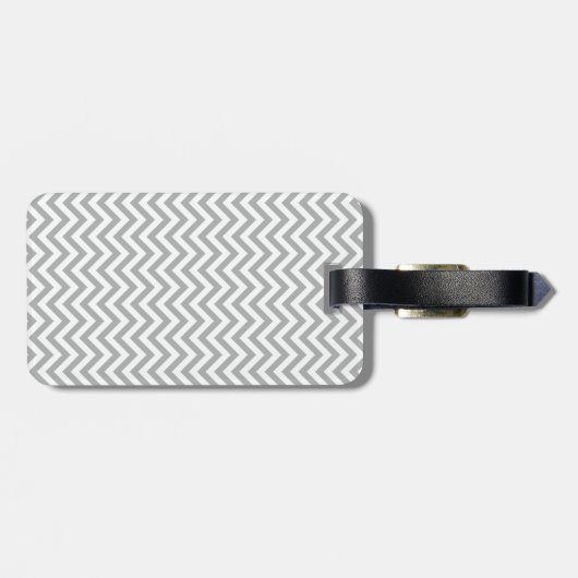 Étiquette À Bagage Grey Chevron (Dos horizontal)
