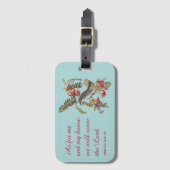 Étiquette À Bagage Grey Kingbird et la Bible Verse (Devant Vertical)