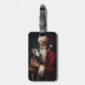 Étiquette À Bagage Greyhound avec Noël Festif du Père Noël (Dos Vertical)