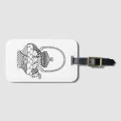 Étiquette À Bagage Griffonnage de théière (Devant Horizontal)