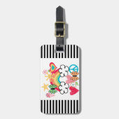 Étiquette À Bagage Griffonnages heureux (Devant Vertical)