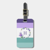 Étiquette À Bagage Grille colorée Monogramme (Devant Vertical)