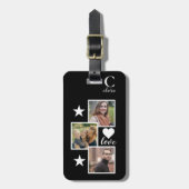 Étiquette À Bagage Grille photo personnalisable Conception simple (Devant Vertical)