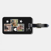 Étiquette À Bagage Grille photo personnalisable Conception simple (Dos horizontal)