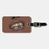 Étiquette À Bagage Grillz Aesthetic, Gold Grills (Grillz) teeth art (Devant horizontal)