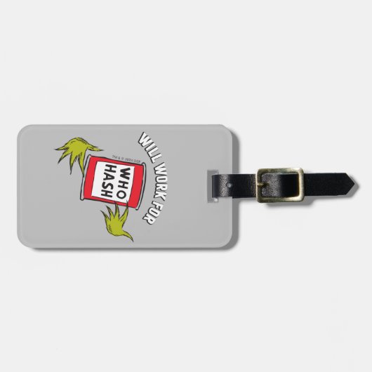 Étiquette À Bagage Grinch classique | Fonctionnera pour le devis de h (Devant horizontal)