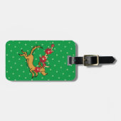 Étiquette À Bagage Grinch | Max Poinsettia de Noël (Devant horizontal)