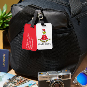 Étiquette À Bagage Grinch Namaste Père Noël