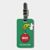 Étiquette À Bagage Grinch | Personalized Ornament (Devant Vertical)
