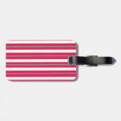 Étiquette À Bagage Gris blanc rouge personnalisé (Dos horizontal)