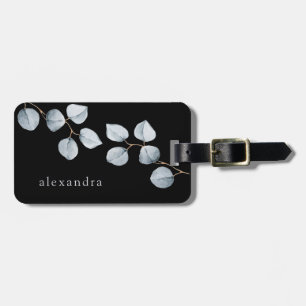 Étiquette À Bagage Gris bleu doux de la simplicité   d'eucalyptus sur