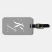 Étiquette À Bagage Gris chic (Devant horizontal)
