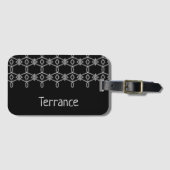 Étiquette À Bagage Gris corde décorative clôture noir (Devant Horizontal)