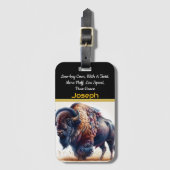 Étiquette À Bagage Gris de bison en herbe dorée à Dusk (Devant Vertical)