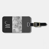 Étiquette À Bagage Gris de charbon (Devant horizontal)