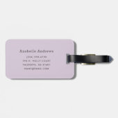 Étiquette À Bagage Gris et rayures Lilac Monogramme | Couleurs modifi (Dos horizontal)