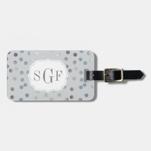 Étiquette À Bagage Gris Faux Argent Parties scintillant Ville Points