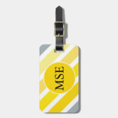 Étiquette À Bagage Gris Jaune (Devant Vertical)