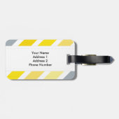 Étiquette À Bagage Gris Jaune (Dos horizontal)
