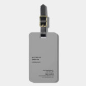 Étiquette À Bagage Gris Moderne Professionnel Exclusif (Devant Vertical)