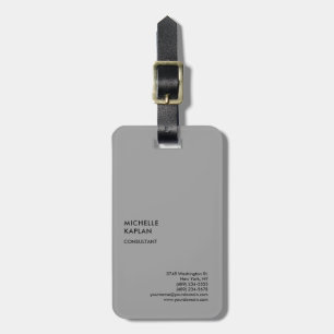 Étiquette À Bagage Gris Moderne Professionnel Exclusif
