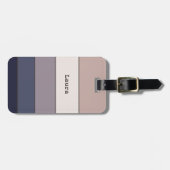Étiquette À Bagage Gris Modernes Élégant Rose Violet Simple Jeune (Devant horizontal)
