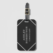Étiquette À Bagage Gris Noir Professionnel Design tendance minimalist (Devant Vertical)