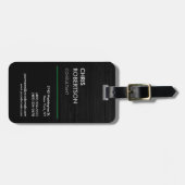 Étiquette À Bagage Gris noir vertical attrayant (Devant horizontal)