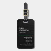 Étiquette À Bagage Gris noir vertical attrayant (Devant Vertical)