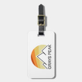 Étiquette À Bagage Gris Peak Rétro (Devant Vertical)