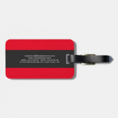 Étiquette À Bagage Gris rouge clair (Dos horizontal)