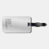 Étiquette À Bagage Gris tendance minimaliste moderne (Dos horizontal)