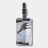 Étiquette À Bagage Grise Italienne Laisser Il Neige Noël (Devant Vertical)