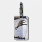 Étiquette À Bagage Grise Italienne Laisser Il Neige Noël (Dos Vertical)