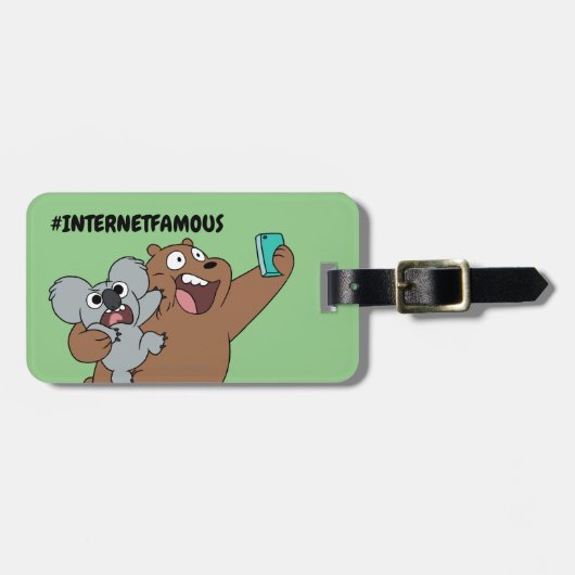 Étiquette À Bagage Grizz & Nom Nom - #InternetFamous (Devant horizontal)