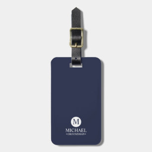 Étiquette À Bagage Groomsmen Personnalisé Classique Monogramme et nom
