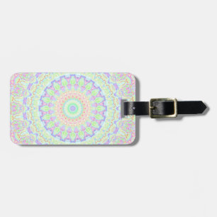 Étiquette À Bagage Groovy Funky Boho Hippie Arc-en-Ciel Abstrait Mand