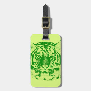 Étiquette À Bagage Gros plan de la face du tigre