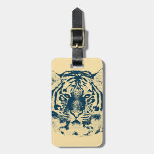 Étiquette À Bagage Gros plan de la face du tigre 3