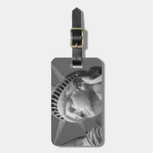 Étiquette À Bagage Gros plan noir et blanc Statue de la Liberté (Devant Vertical)