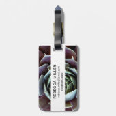 Étiquette À Bagage Gros plan sur une succulente violette (Dos Vertical)