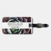 Étiquette À Bagage Gros plan sur une succulente violette (Dos horizontal)