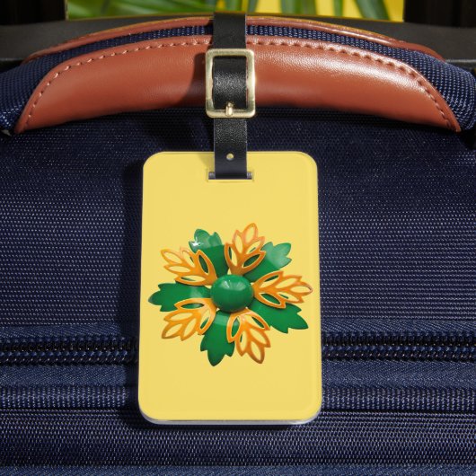 Étiquette À Bagage Grosse Fleur Rétro Funky Groovy Fleur MOD (Insitu Rectoal 2)