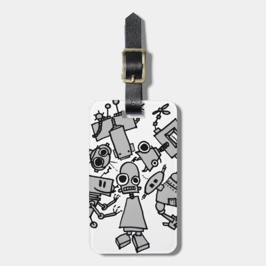 Étiquette À Bagage Groupe de robots (Devant Vertical)